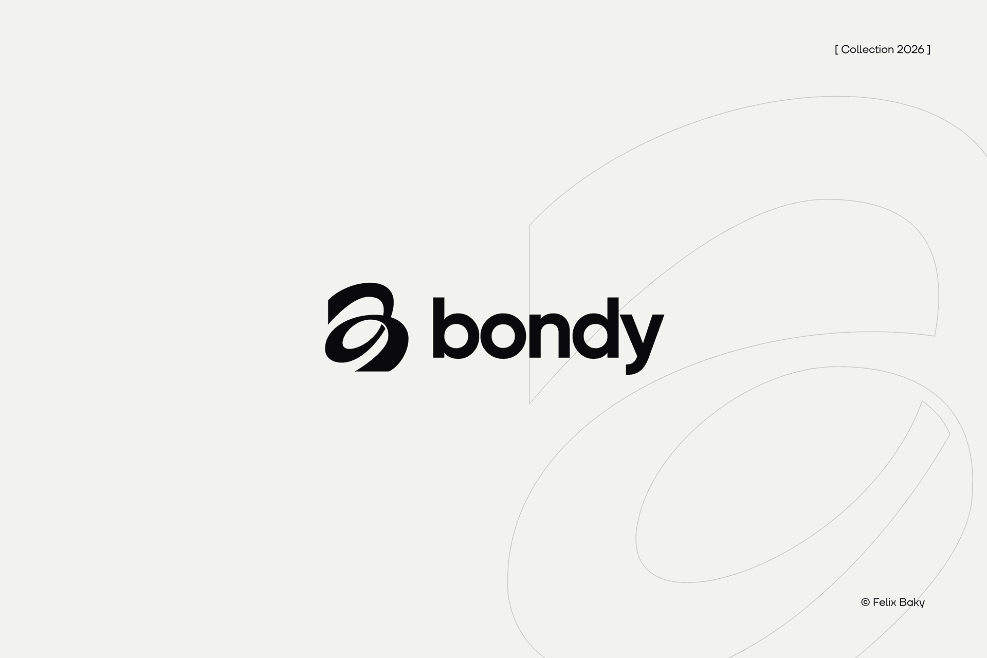 Bondy logo design with a rounded abstract symbol and bold lowercase wordmark.