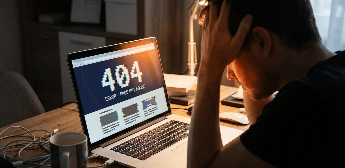 Guy frustarted at computer