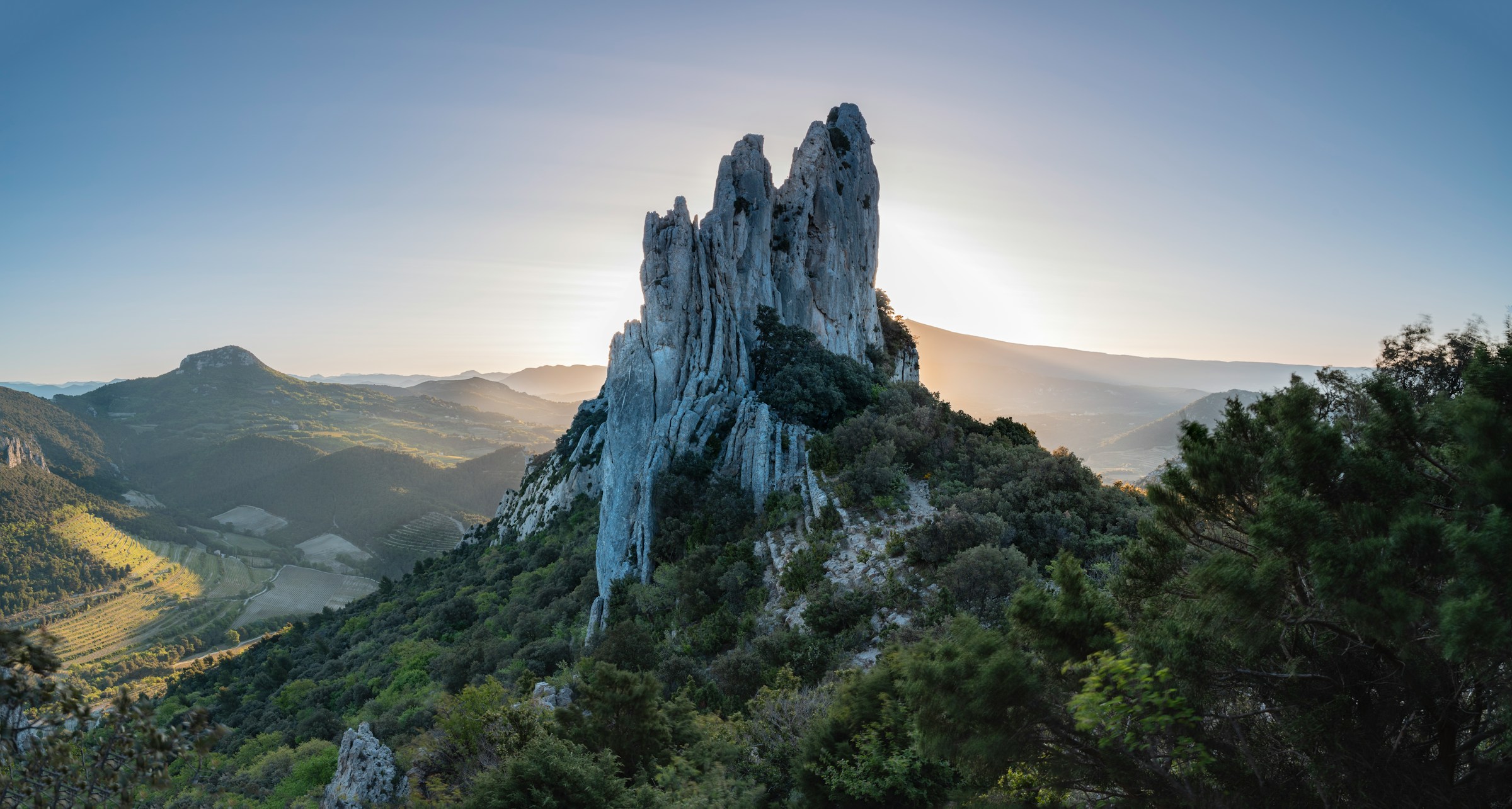 An empty rocky landscape in evening light