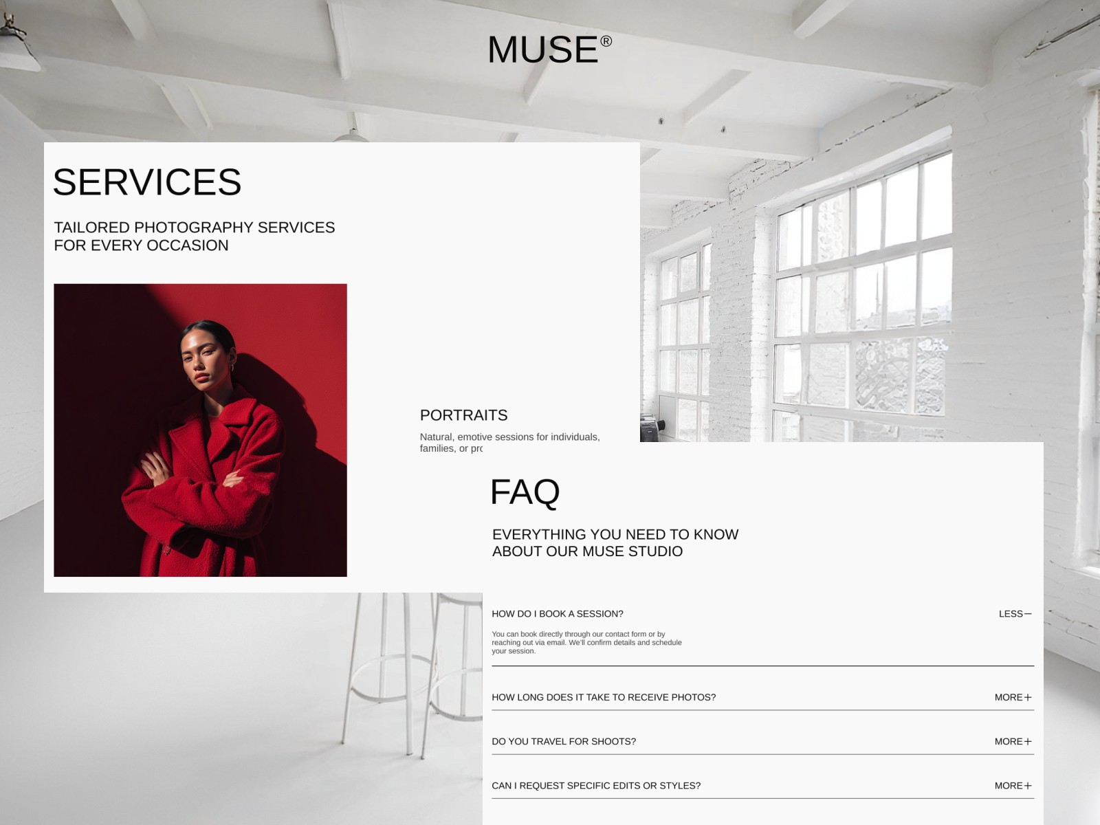 MUSE STUDIO — 黑白极简现代企业服务官网设计灵感