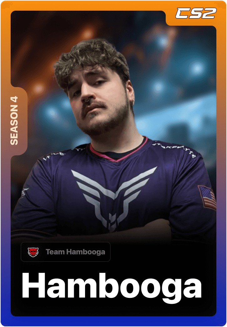 Hambooga professional CS2 player competing in the 1v1Me Counter-Strike 2 esports league