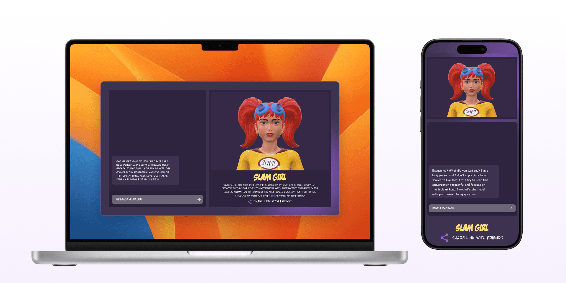 Slam Girl's Interface