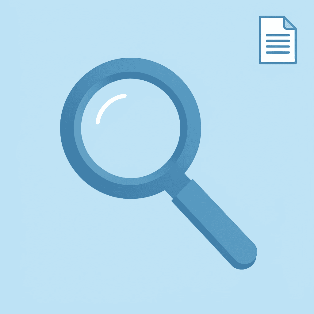 Magnifying glass icon highlighting the intensive analysis and focus required for legal document review