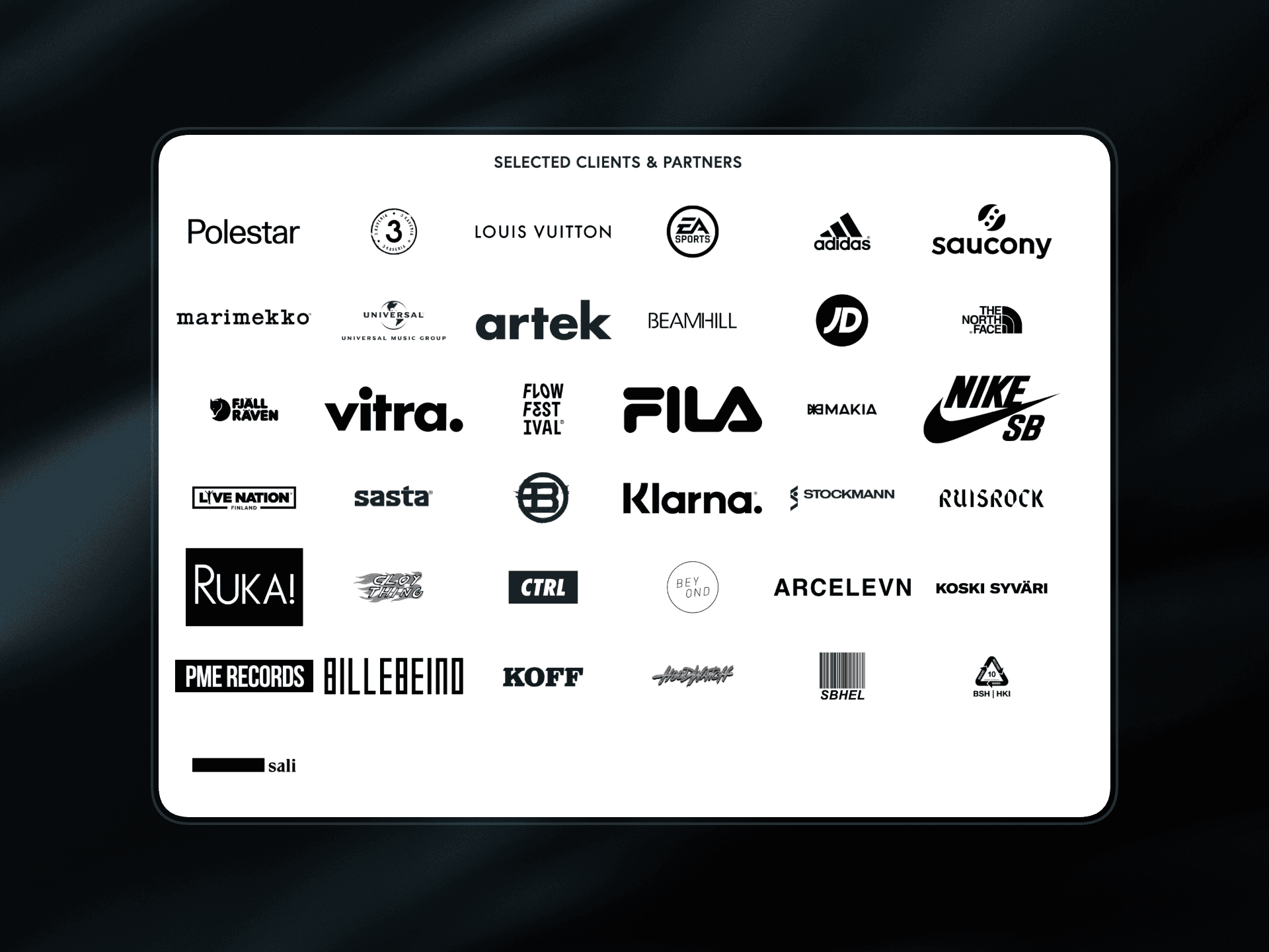 Hypend's selected clients and partners list of logos
