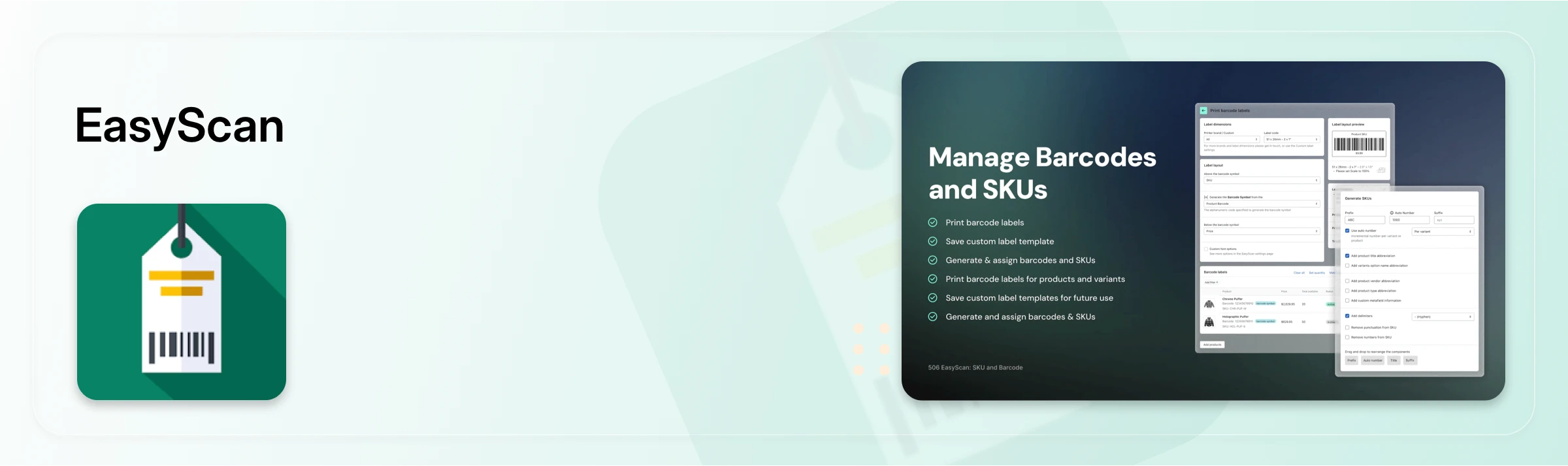 SKU/barcode scanning po app