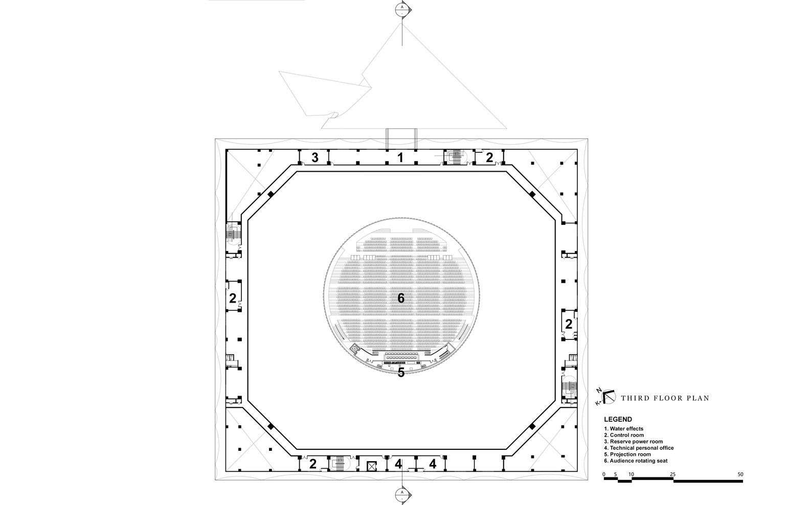 Architectural drawing of Encore Malacca Impressions Theatre project by Asima Architects