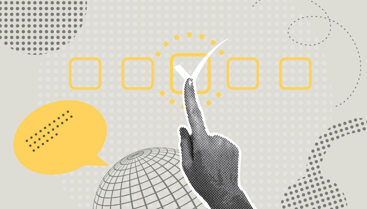 Hand pointing toward highlighted square among data icons, symbolizing comparing open source vector databases.
