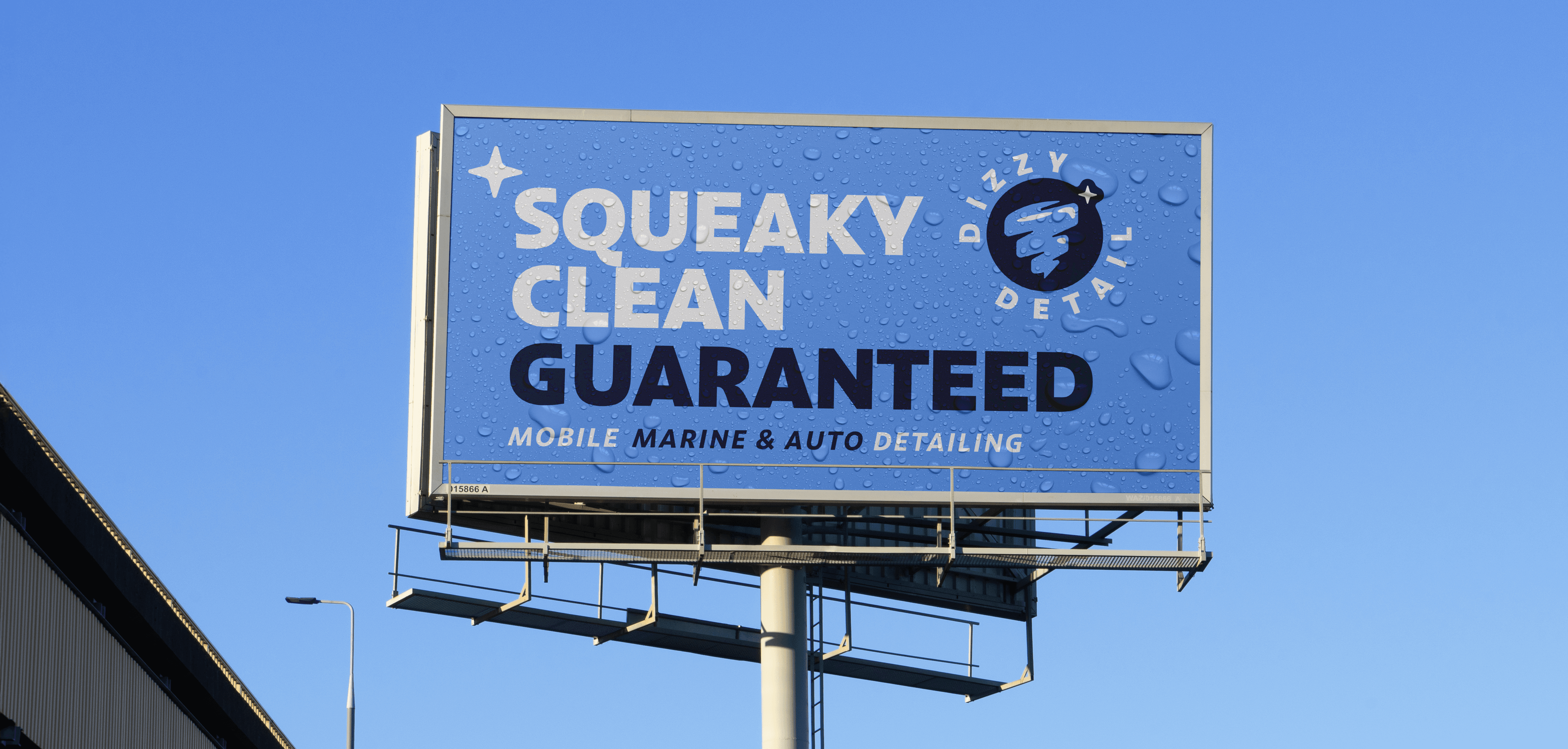 Dizzy Auto Detail billboard "Squeaky Clean Guaranteed"