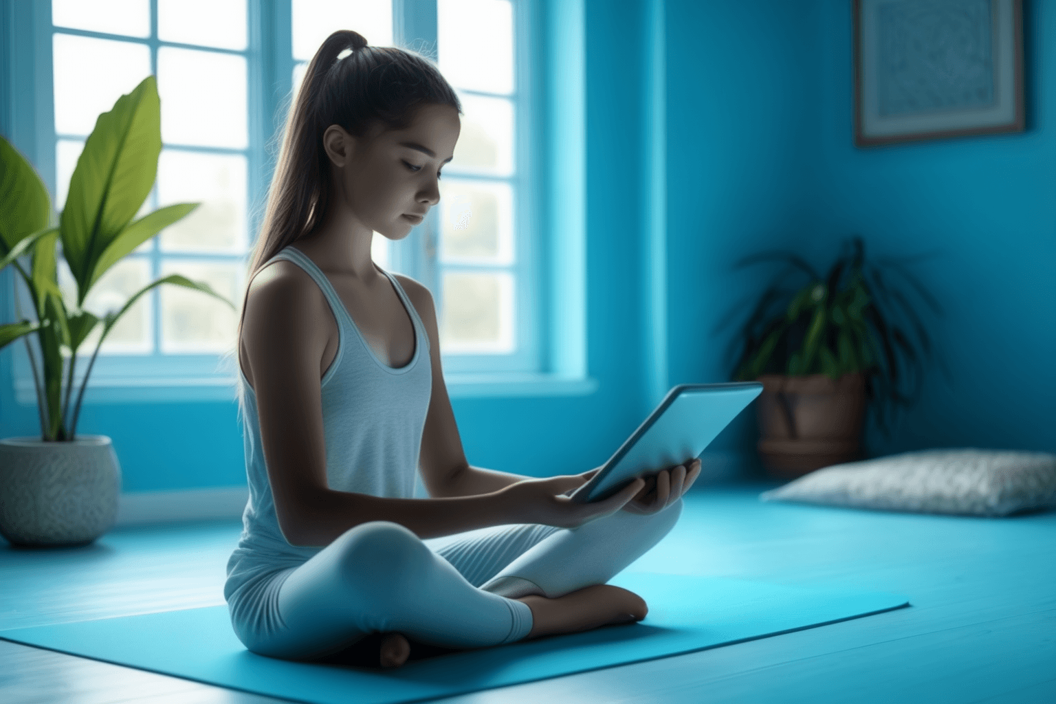 Girl learning Yoga