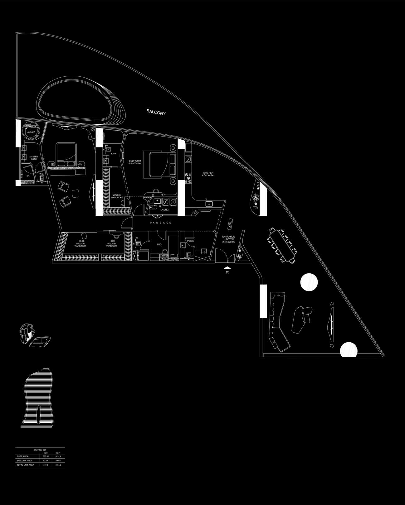 Bugatti Residences 2-Bedroom Floor Plan