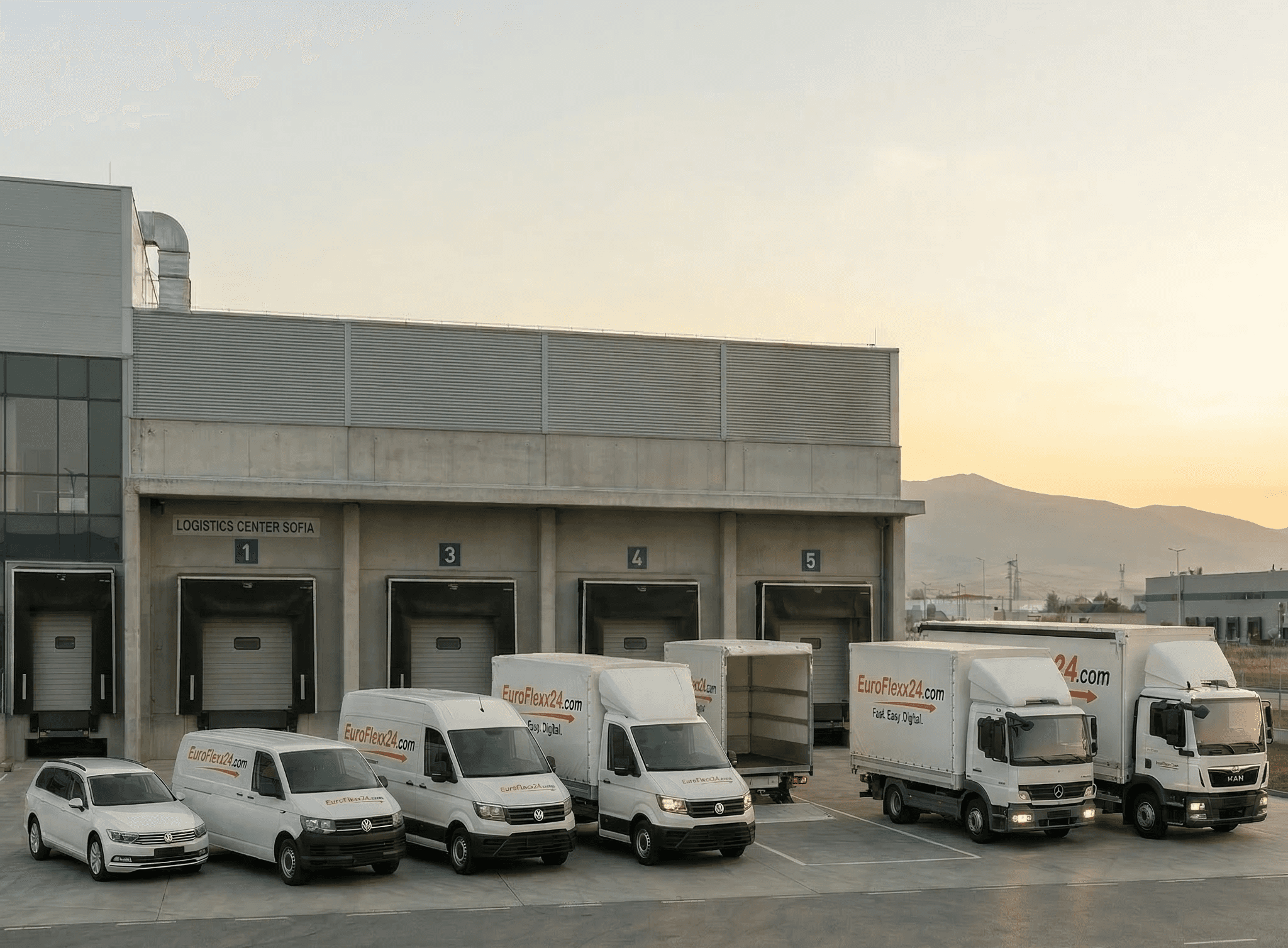 Fuhrpark von EuroFlexx24, Nahaufnahme Seite.