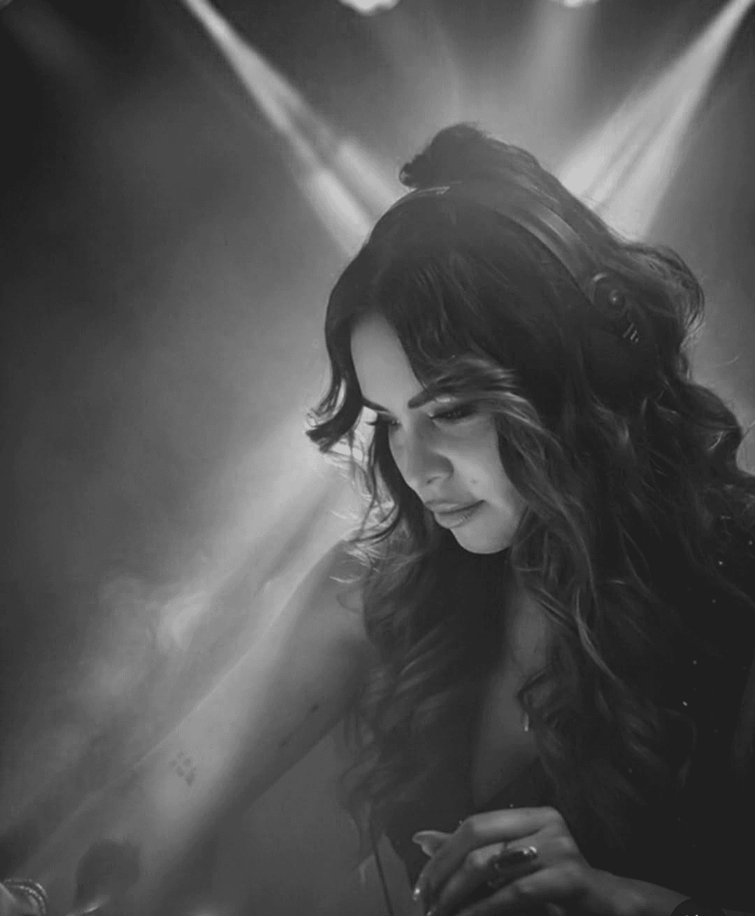 Stock monochrome portrait for a fictional artist profile