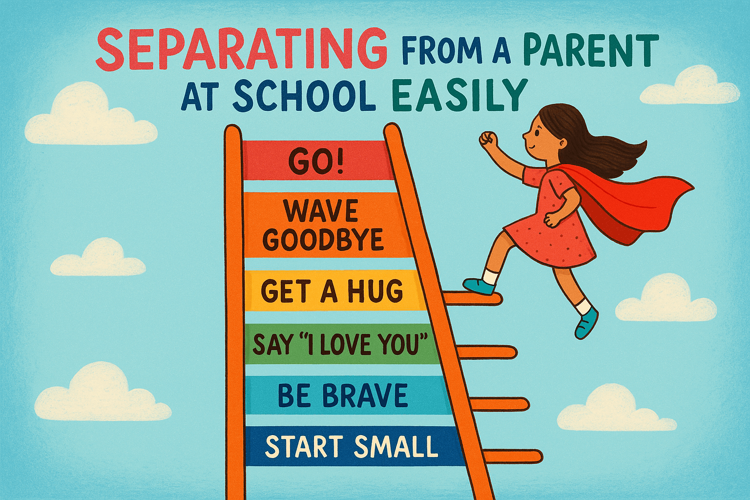 Chart showing a ladder with 6 rungs, each labelled with a progressive brave behaviour