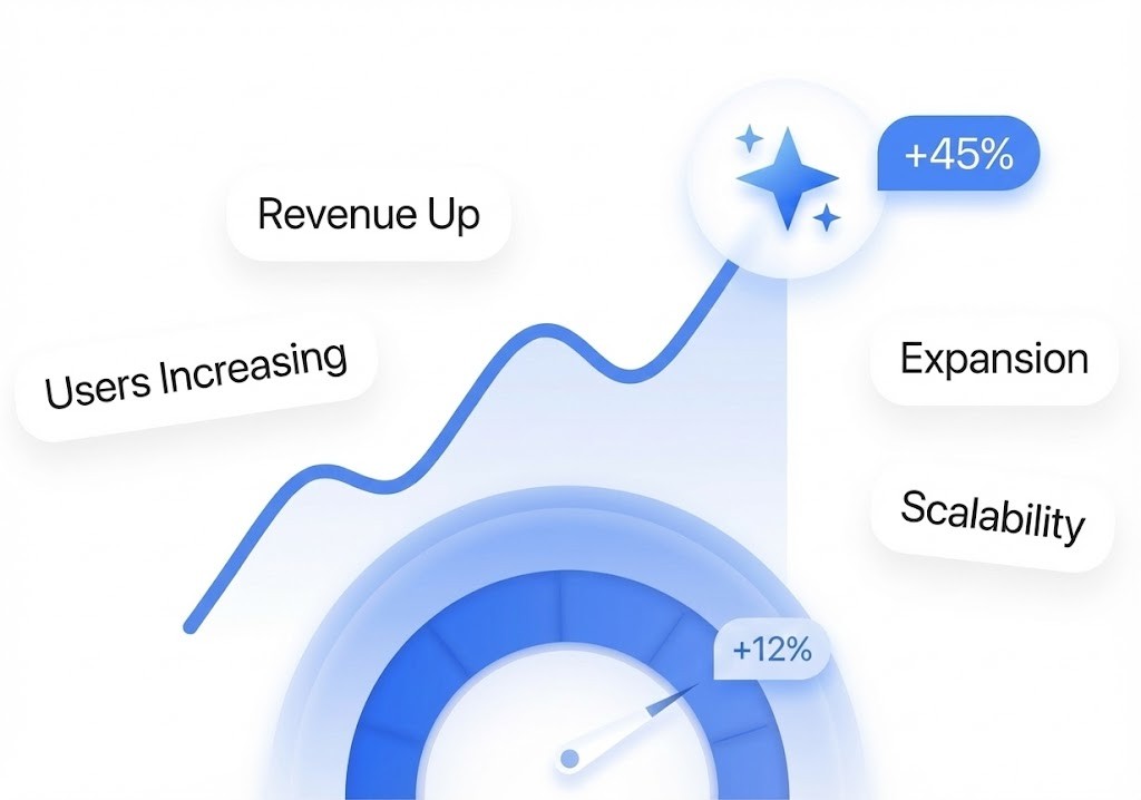Envelope containing recommendations like “Fix churn spike” and “Action,” symbolizing actionable insights.