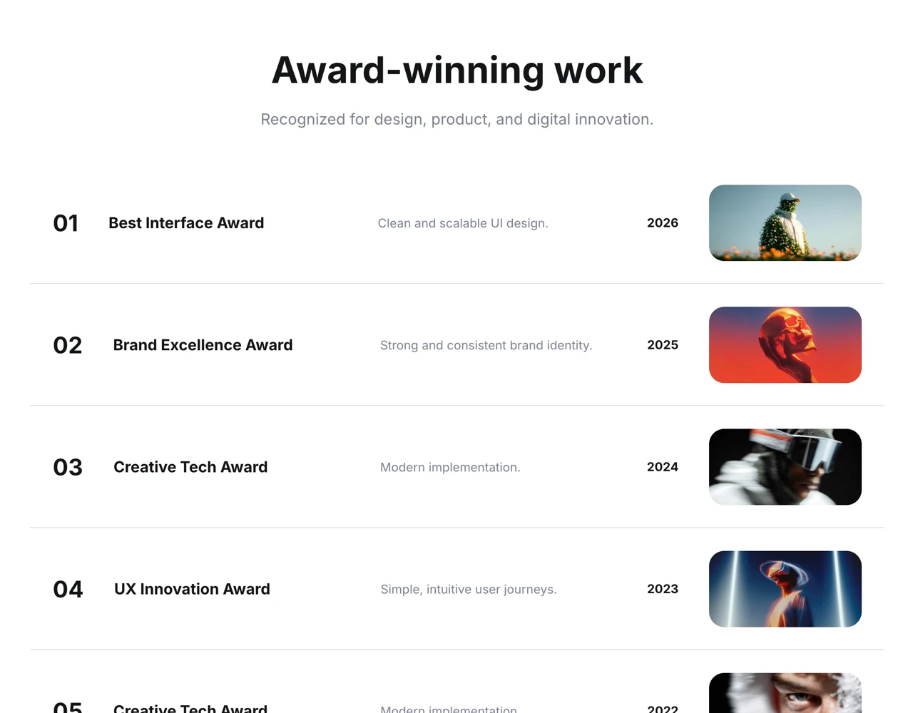 Framer Award Section - Frameblox UI