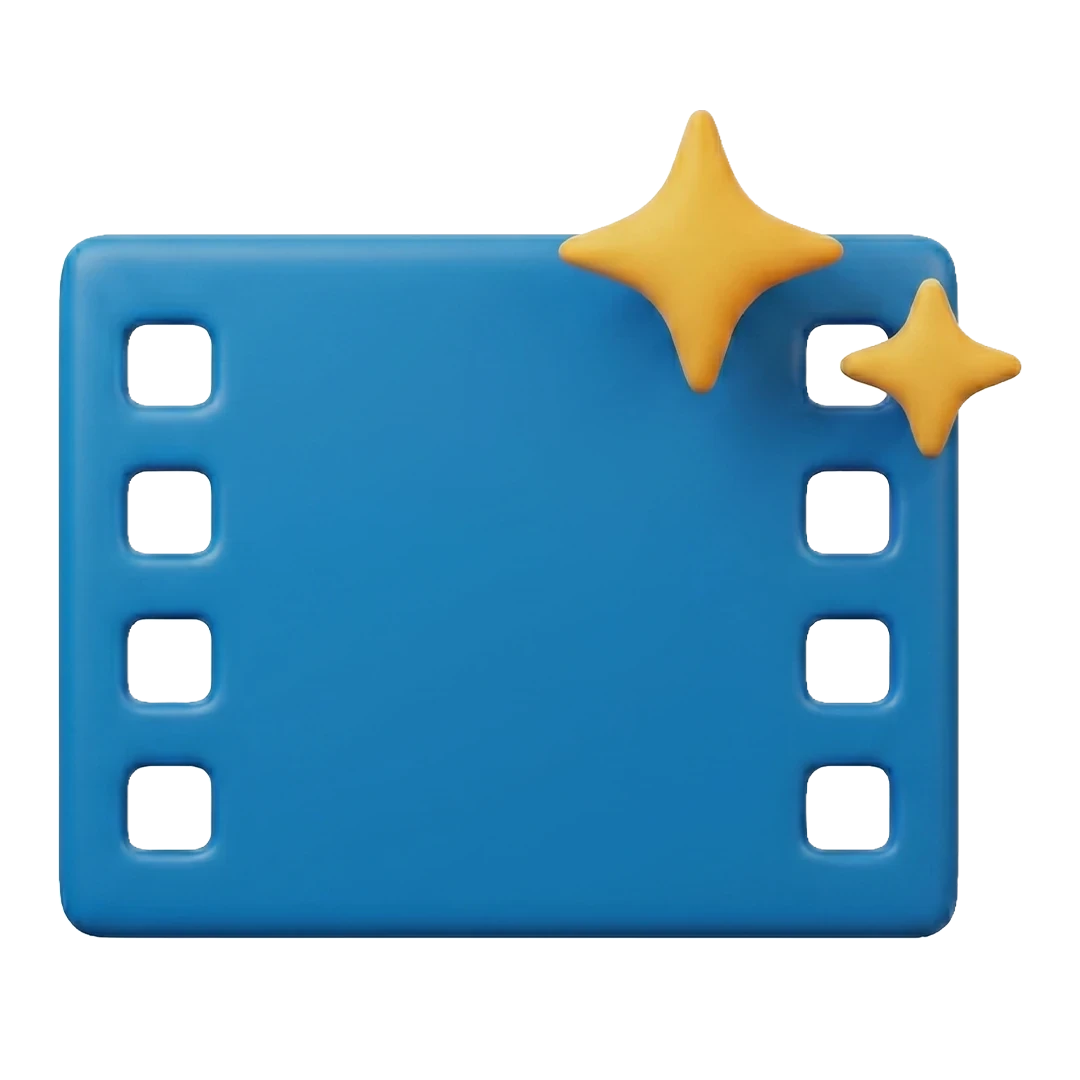 Blaue Filmrolle mit Sternen