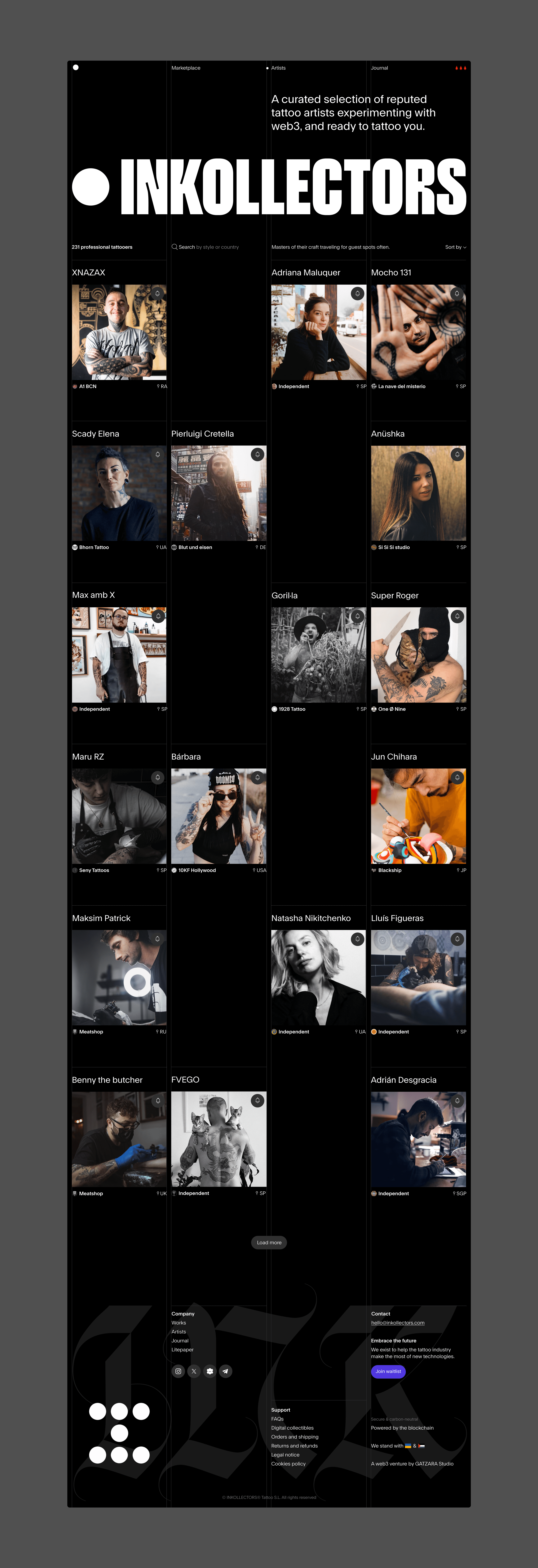 INKOLLECTORS the tattoo artists involved.