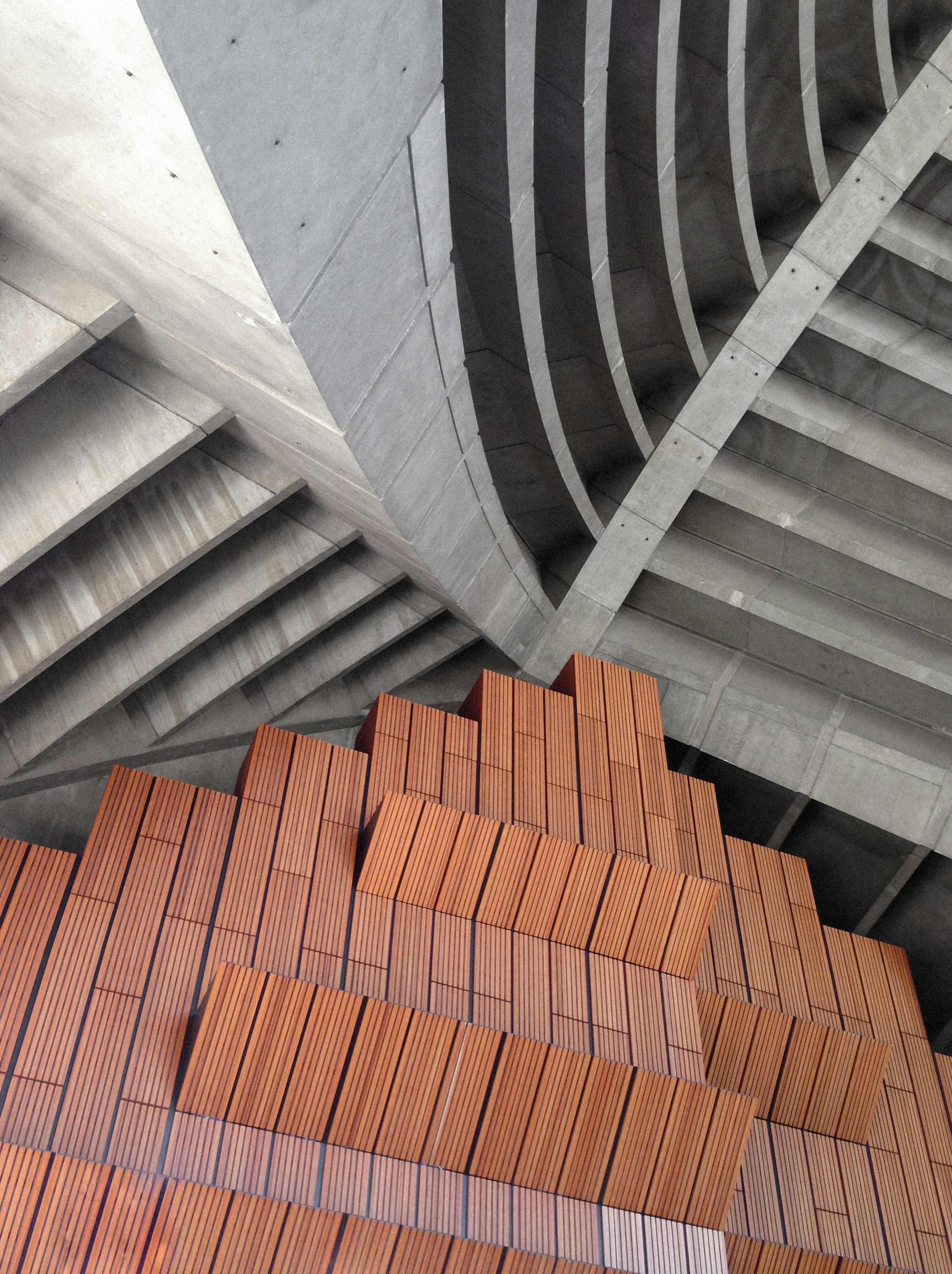 a staircase with a railing