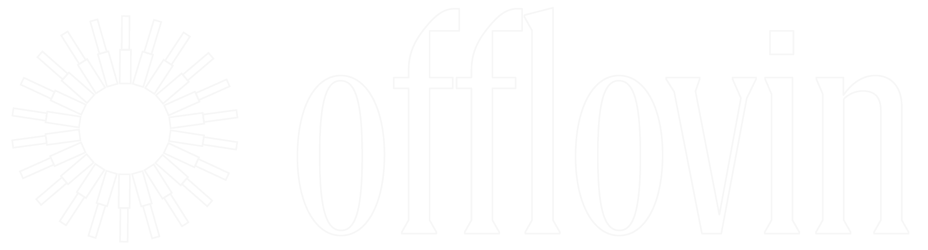 Offlovin logo in white outline