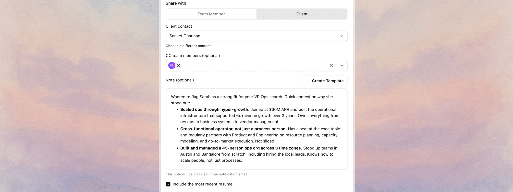 stardex ai feature | Send to Client