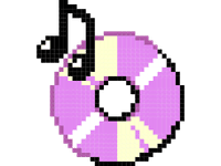 Pixel art CD music icon for tunes player