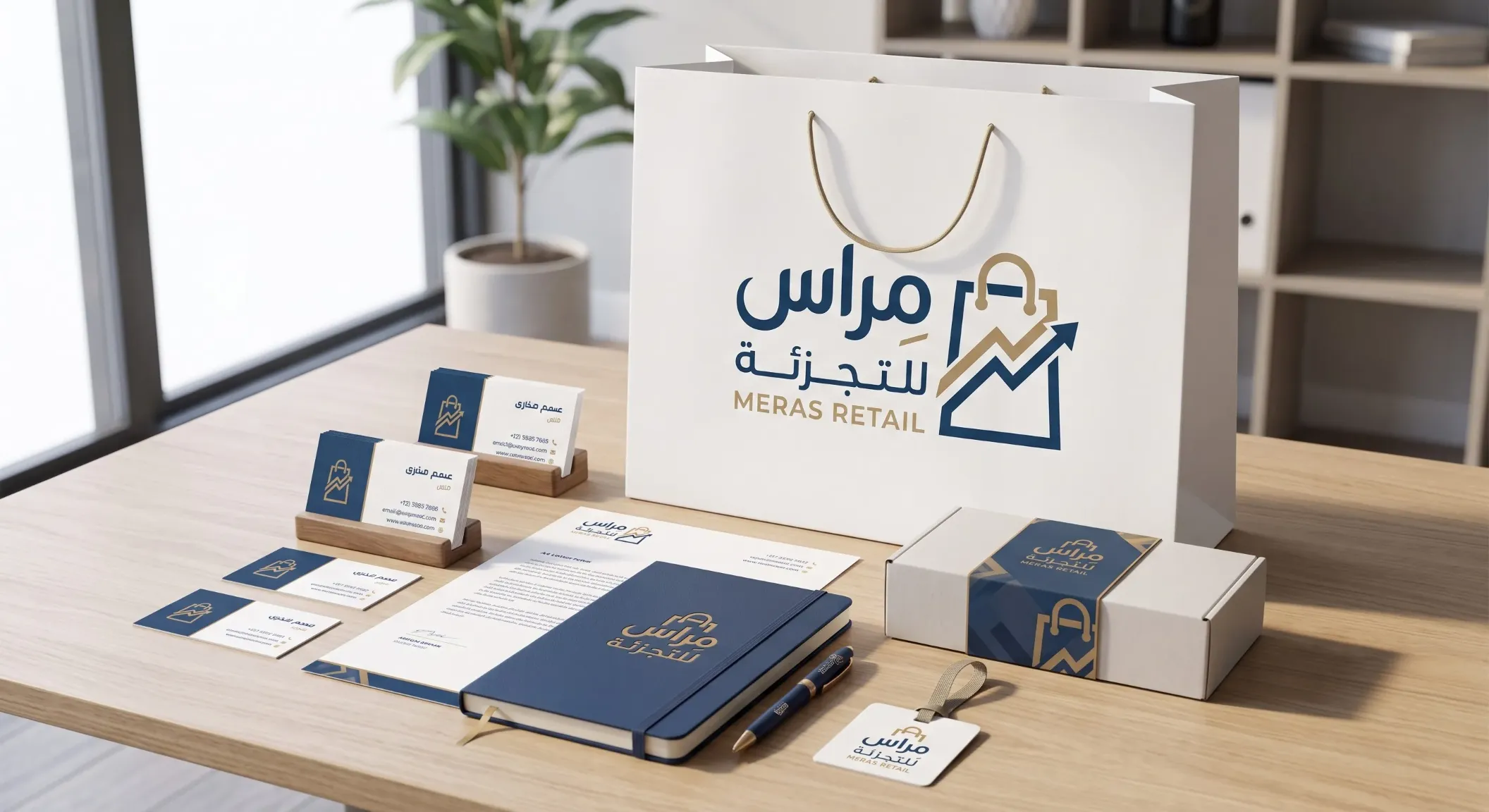 طقم هوية مطبوعة لعلامة مِراس للتجزئة