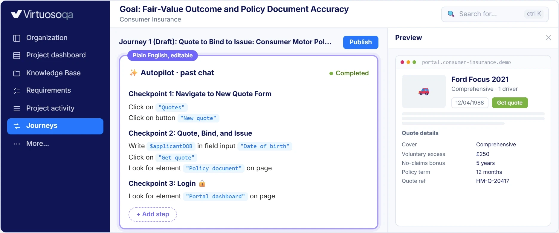Virtuoso QA Journeys