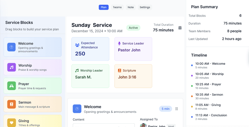 Inside FaithPilot's Worship Scheduling Module: How Sunday Planning Actually Works