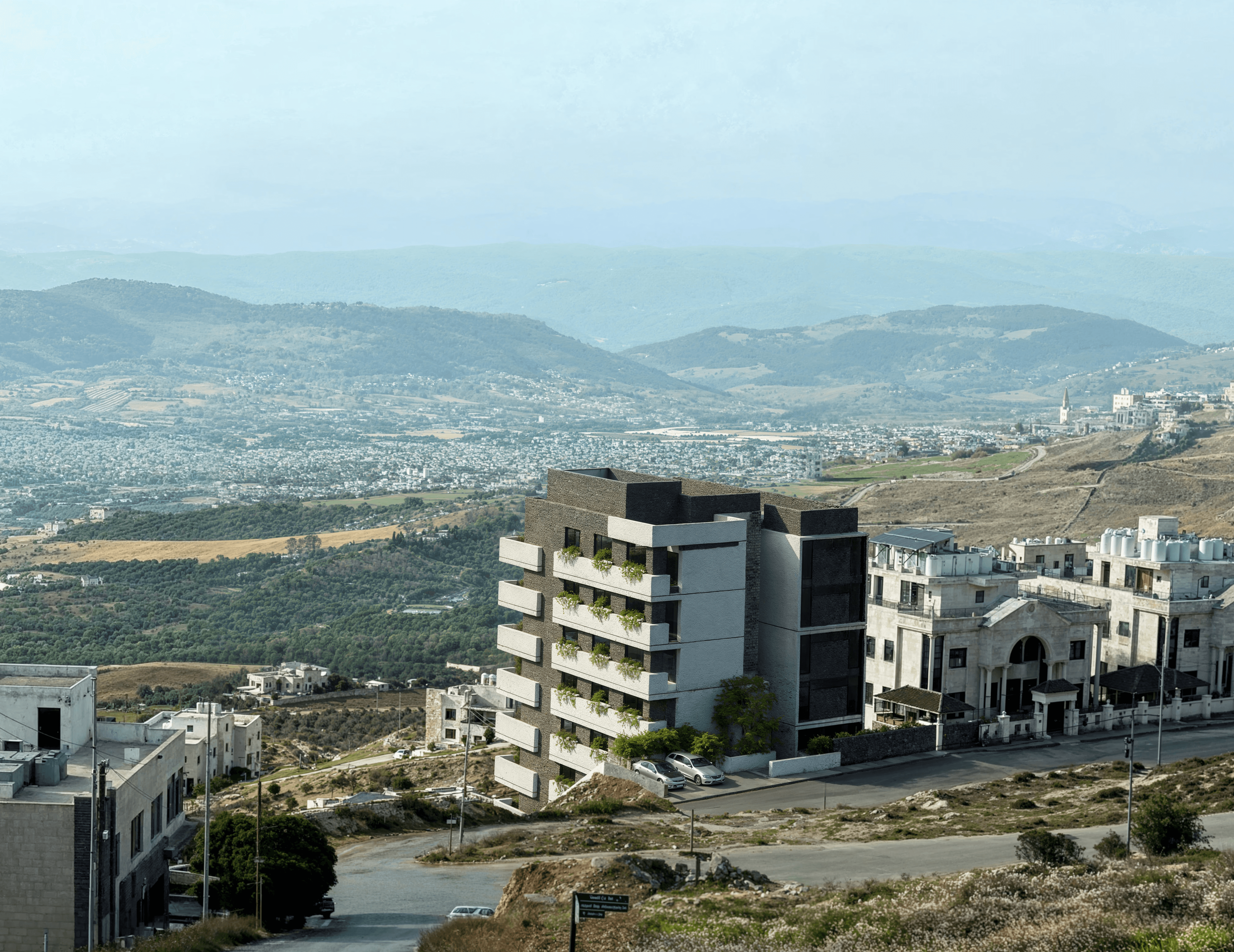 3D aerial render of 43Mountainside Reidential Apartments Project in Jordan Amman