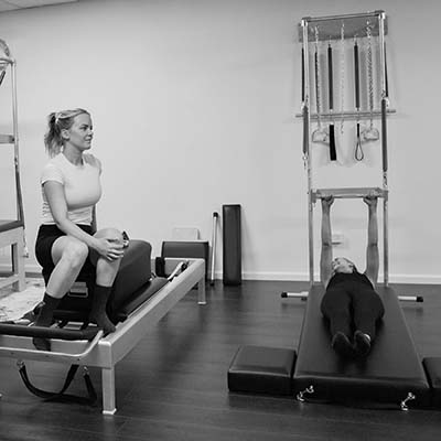 Ladies having a laugh during Pilates