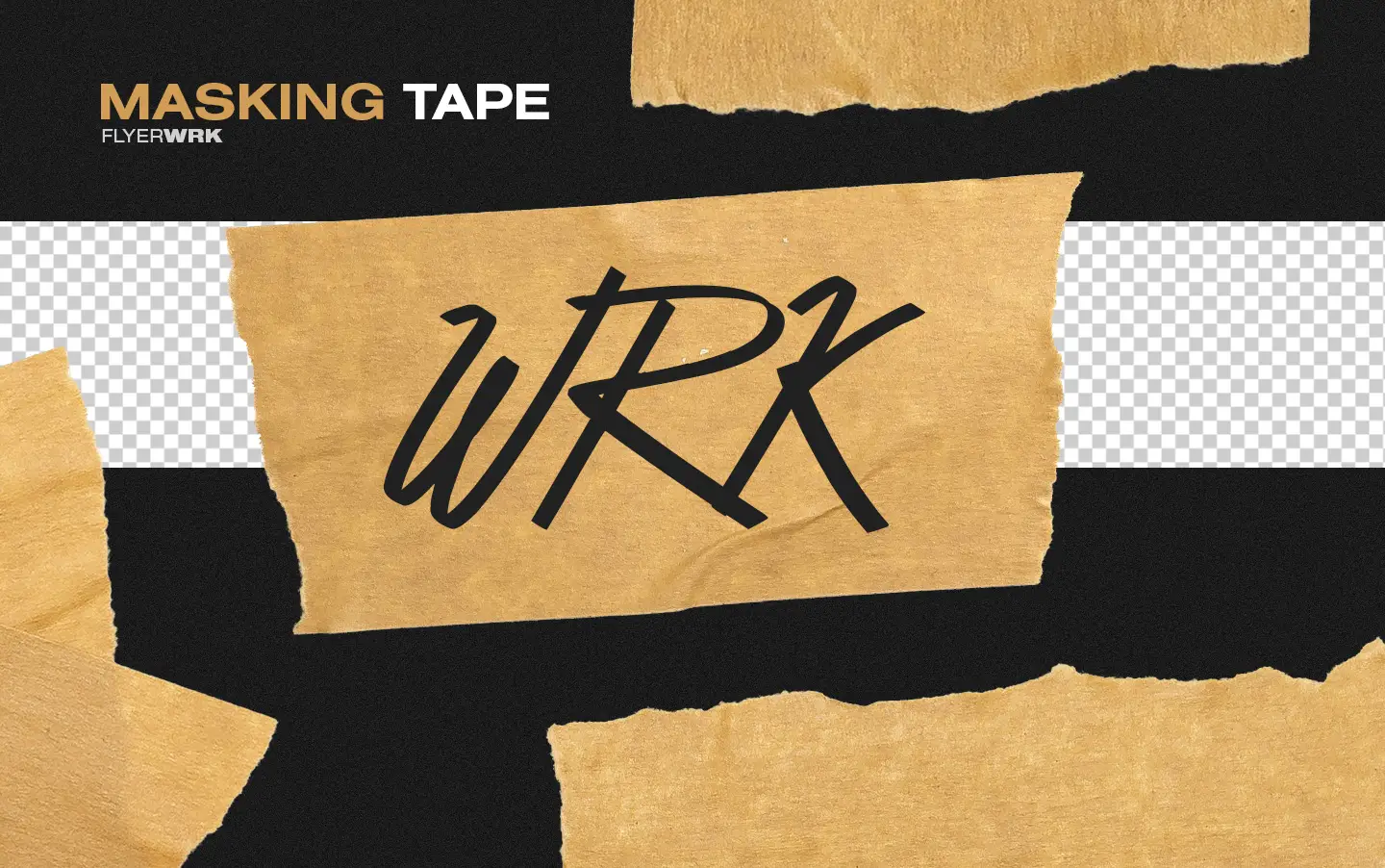 Isolated Adhesive Tape Pieces masking tape close up with authentic torn edges and paper grain