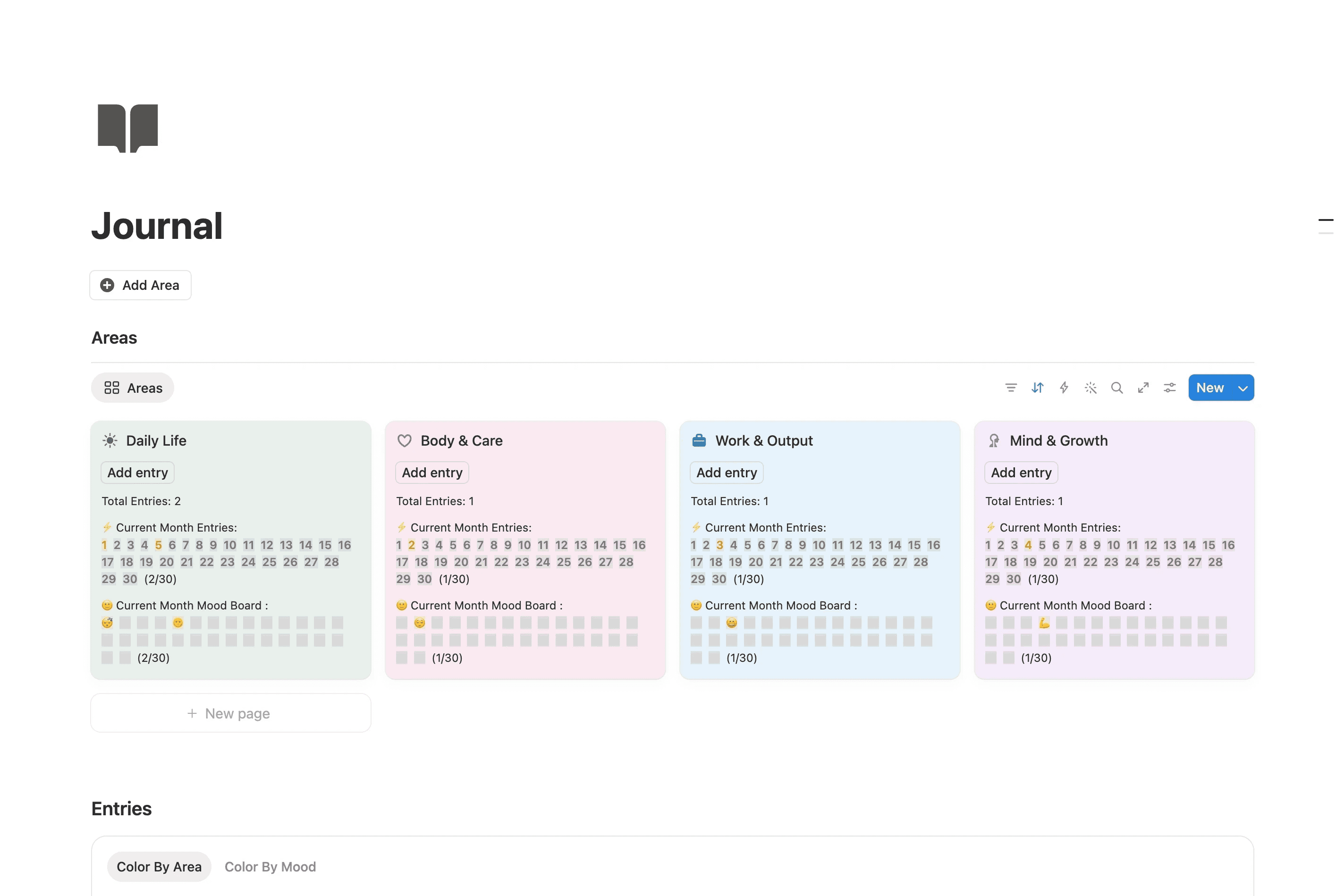 Journal Notion Template