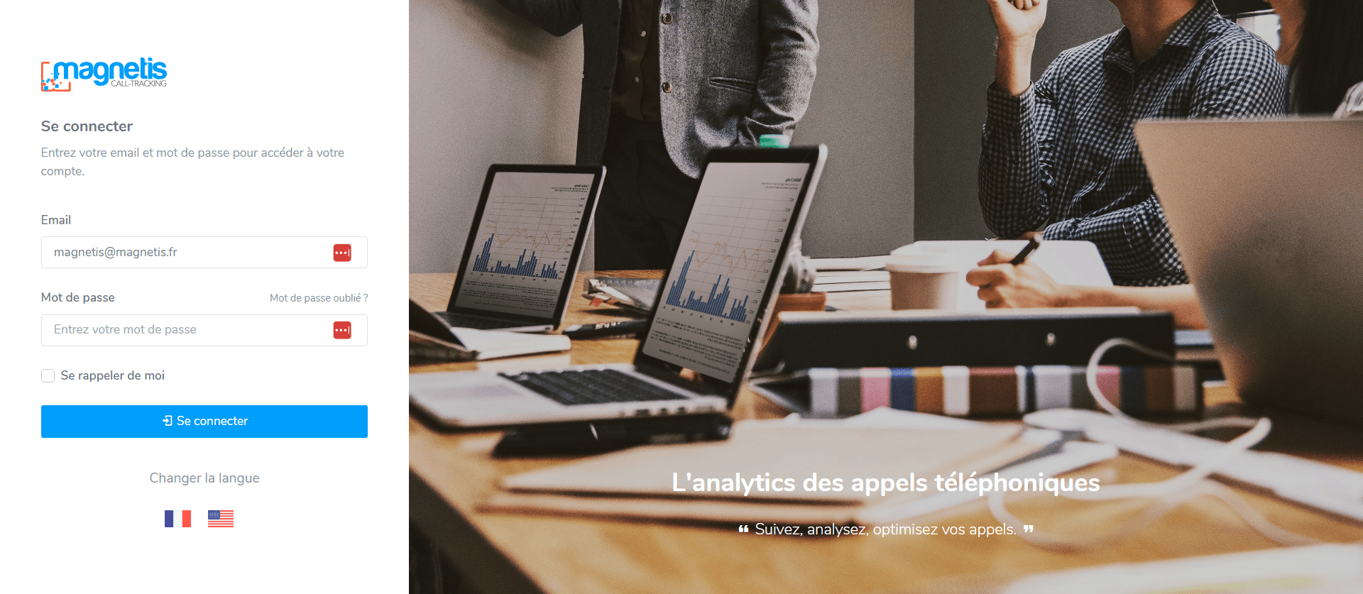 Interface de nouveau mot de passe
