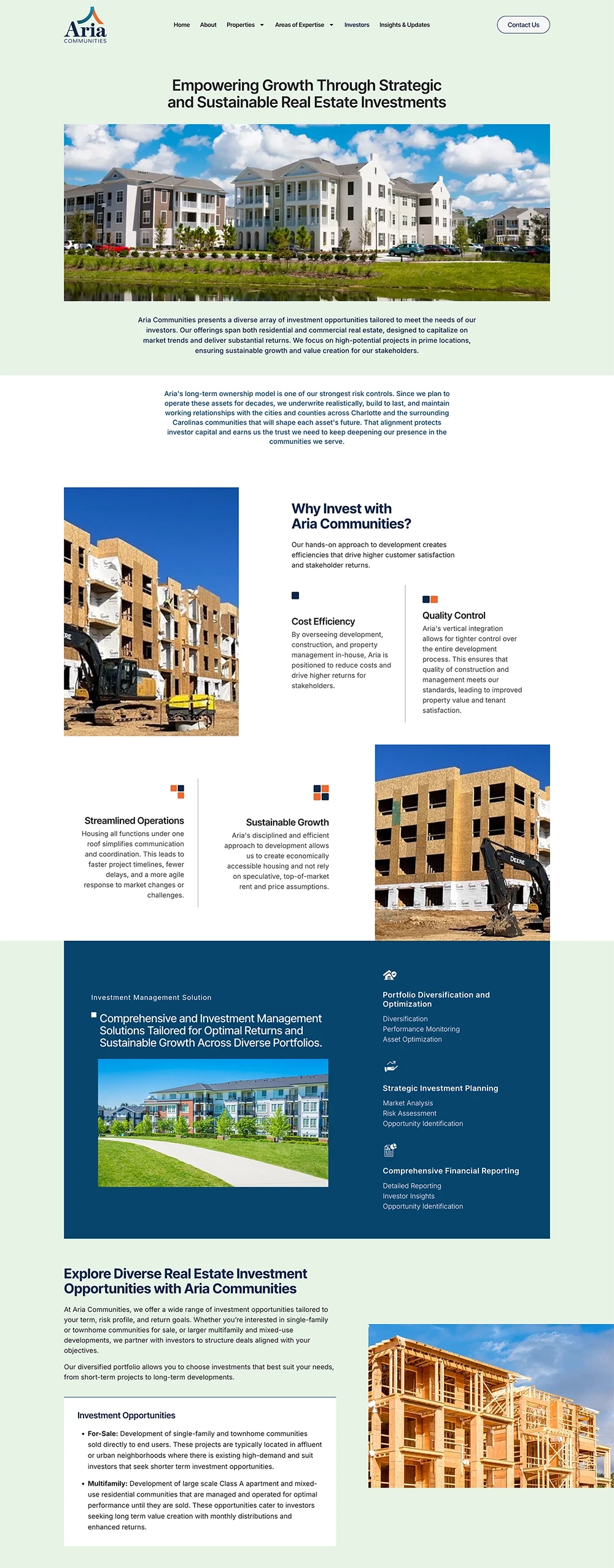 Aria Investors Page