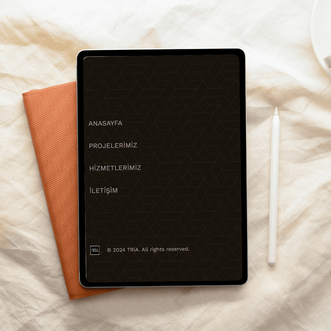 Website layout section design for Tria Design