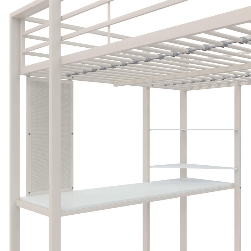 A perfect combination of sophistication and utility, the loft bed with bookcase fits any space.