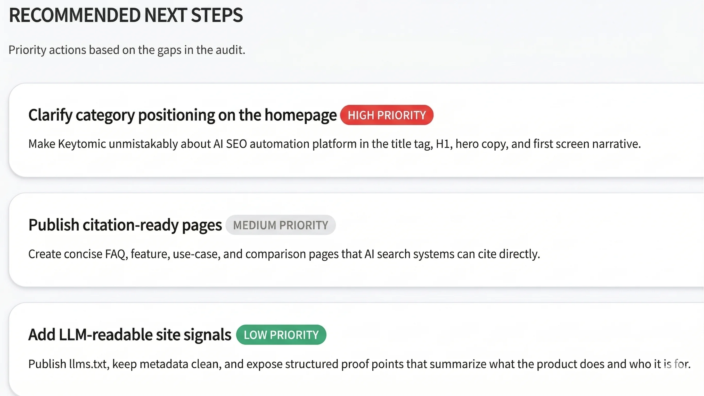 ai visibility dashboard recommended steps