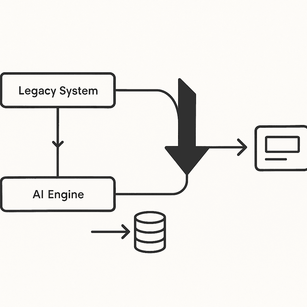 Five-stage flow diagram showing parallel run, traffic shift, data sync, cutover, and monitoring in payment migration