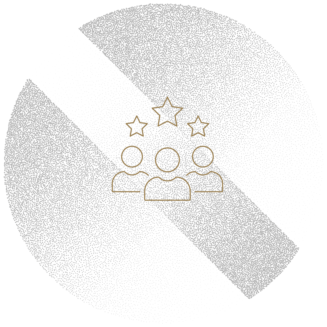 Shepherd security services icon showing three outlined figures with stars