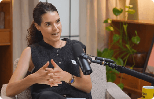 Sarah Ann Macklin talking on podcast