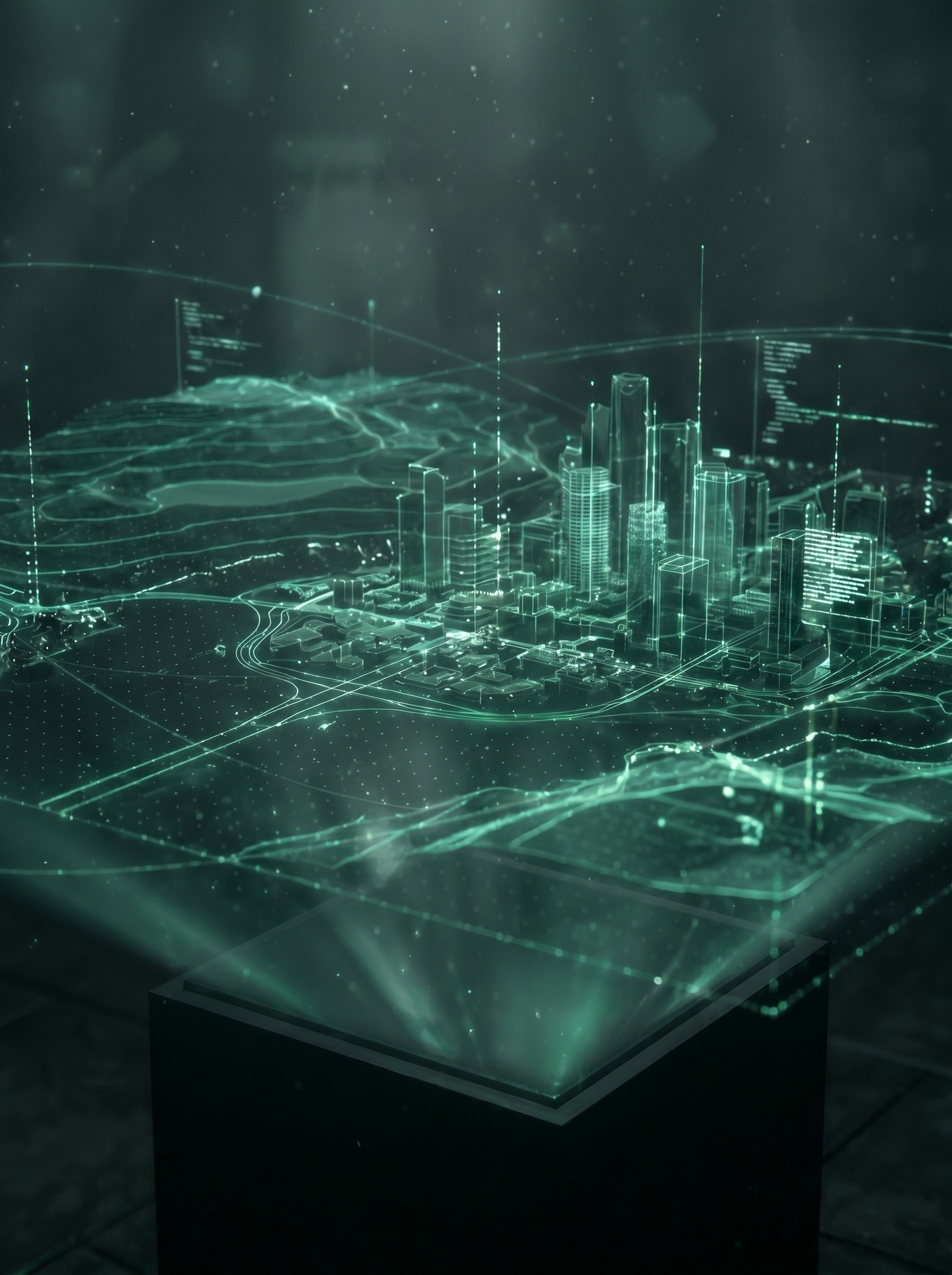 Model of a modern city with buildings and buildings