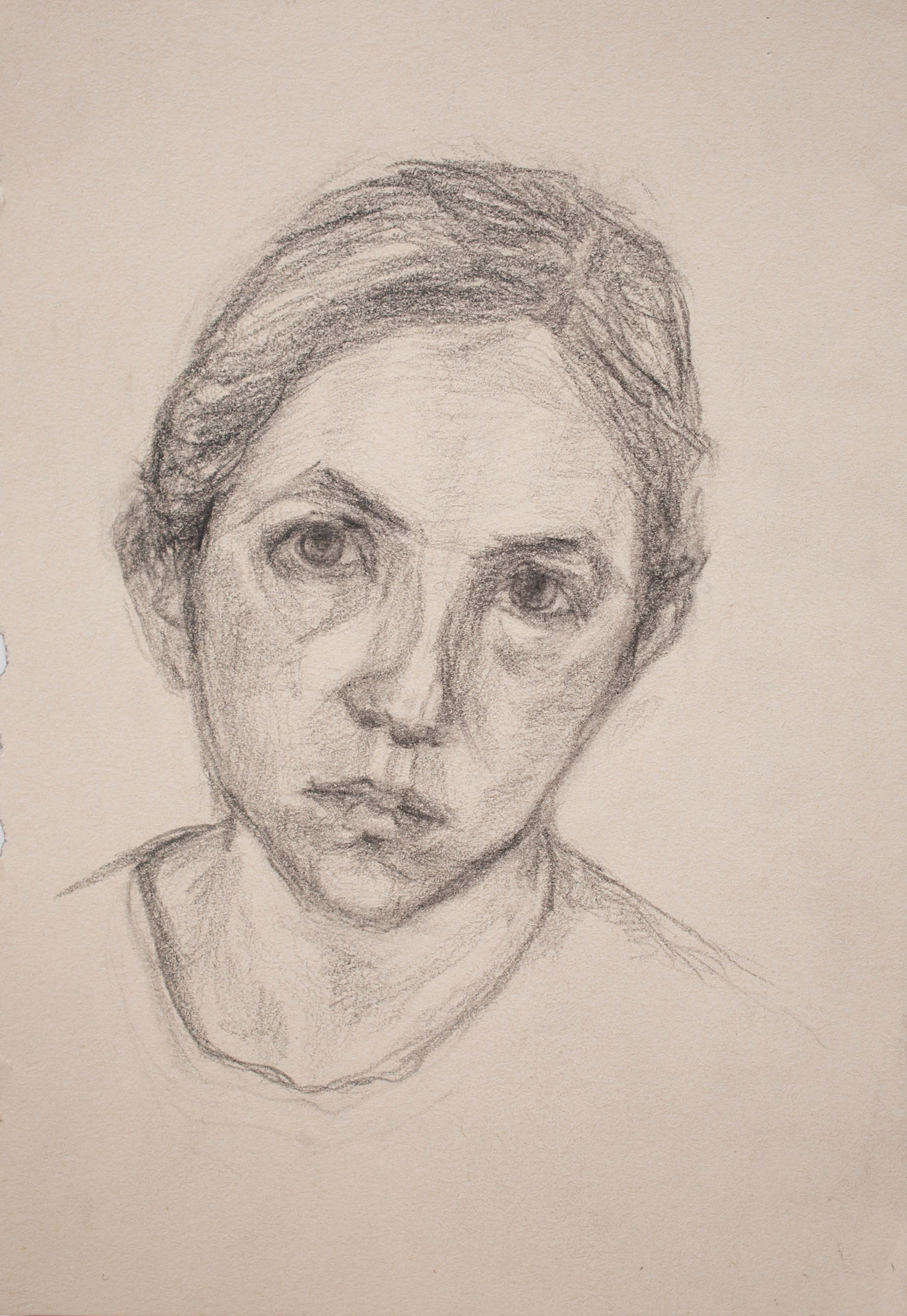 Self portrait, 2022, graphite on paper, 8x5.5"