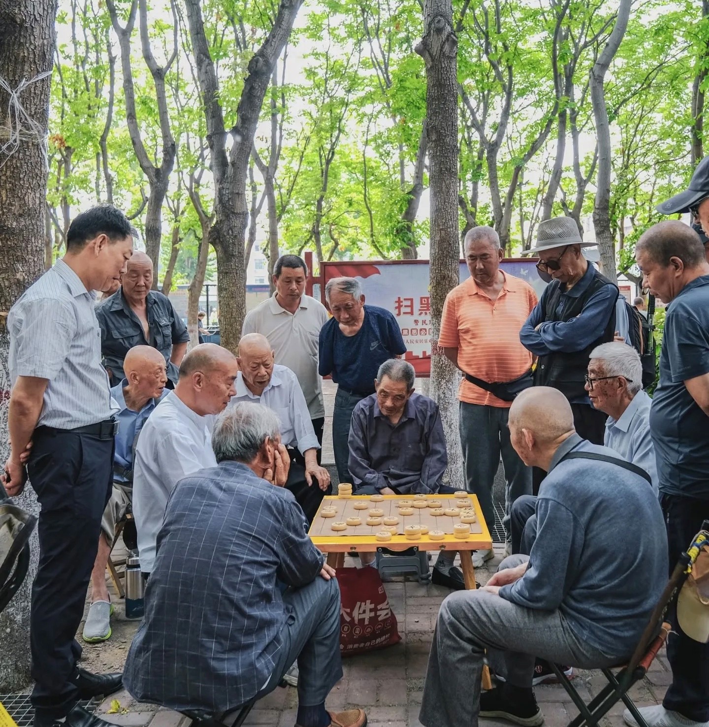 Local Chengdu residents playing Chinese chess in People's Park