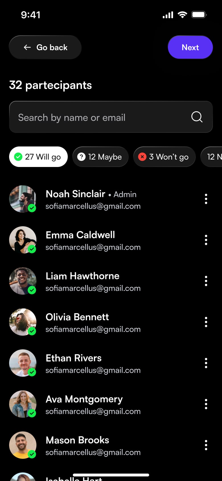 dettaglio evento dell'app di togevent