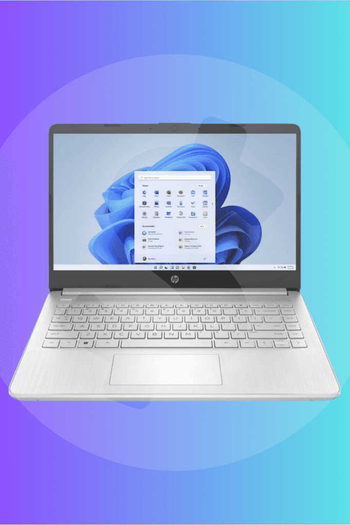 A sleek white laptop displayed on a website for trade-in or cashout services. This modern device, ideal for customers looking to upgrade through a trade-in program, features a prominent display of the Windows operating system with a calendar application open. Positioned against a vibrant blue and purple gradient background, this setup highlights the laptop’s capabilities and suggests a user-friendly experience for everyday computing tasks. Perfect for those looking to refresh their tech with something newer, while responsibly recycling their old devices.