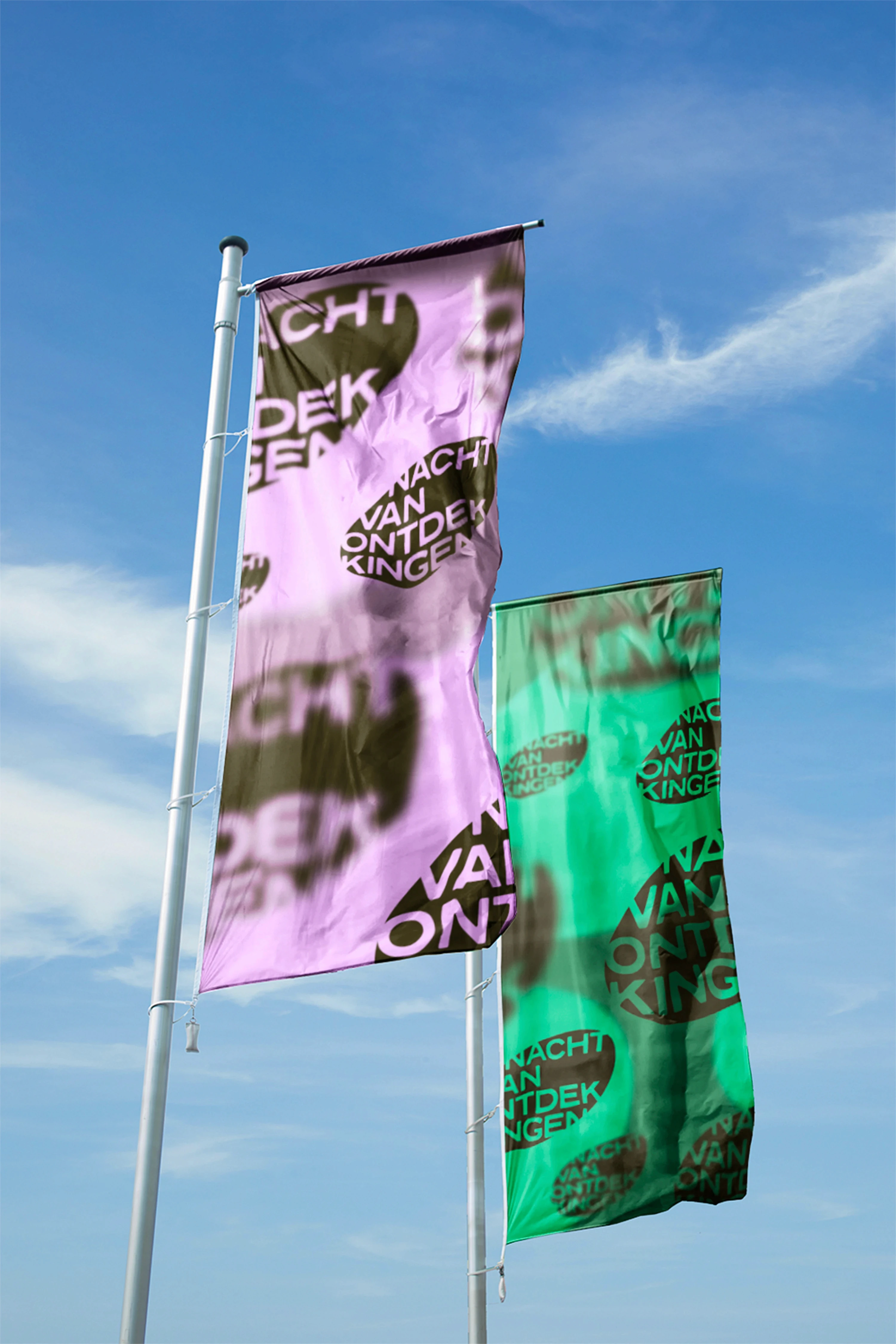 Grafisch ontwerp Nacht van Ontdekkingen vlaggen