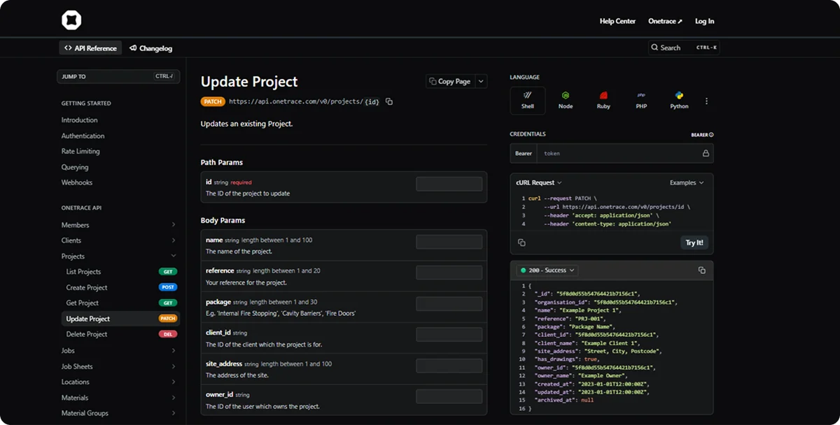 onetrace-apis