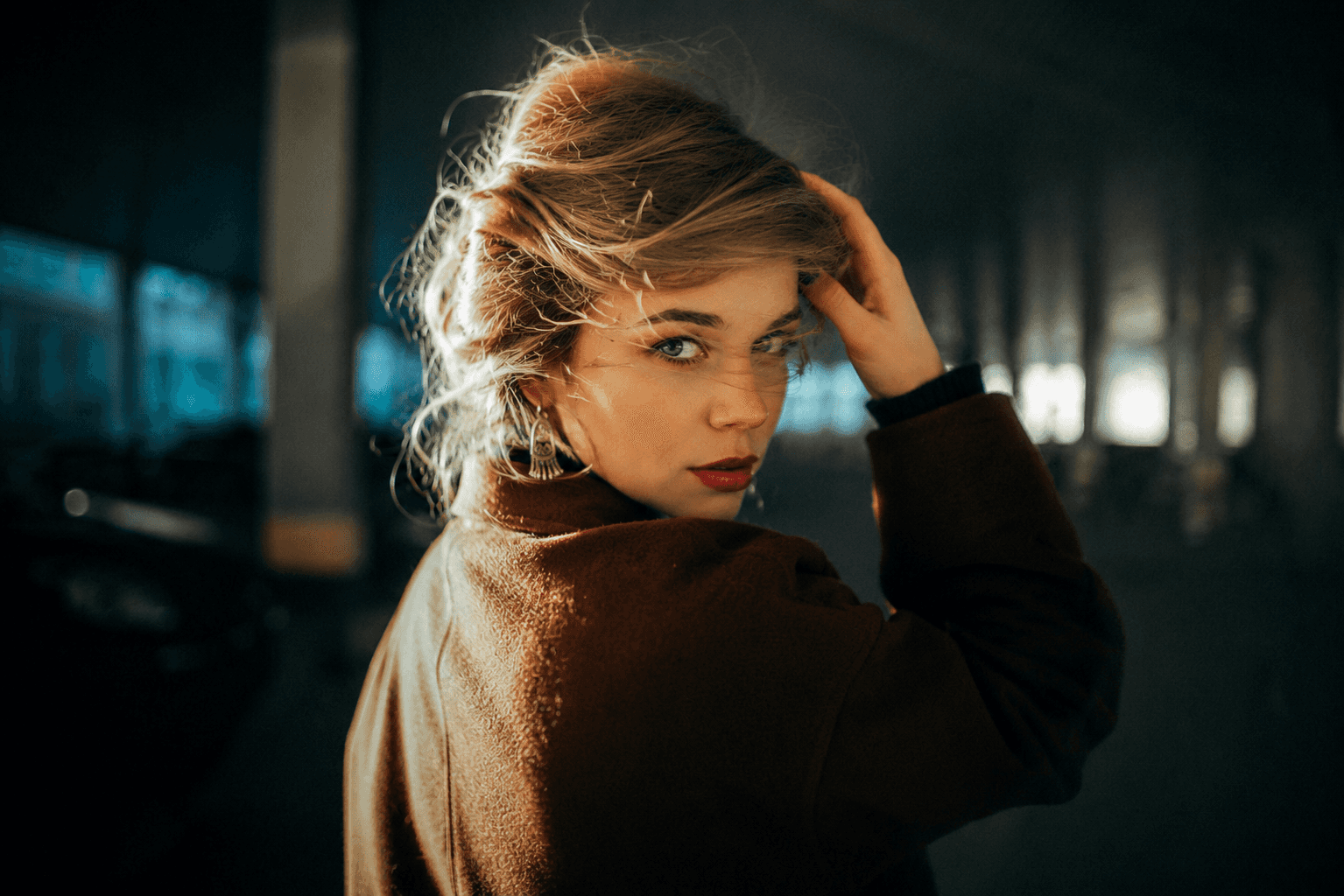 Moody editorial portrait