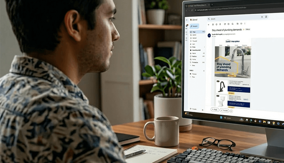 Plumbing Email on Screen