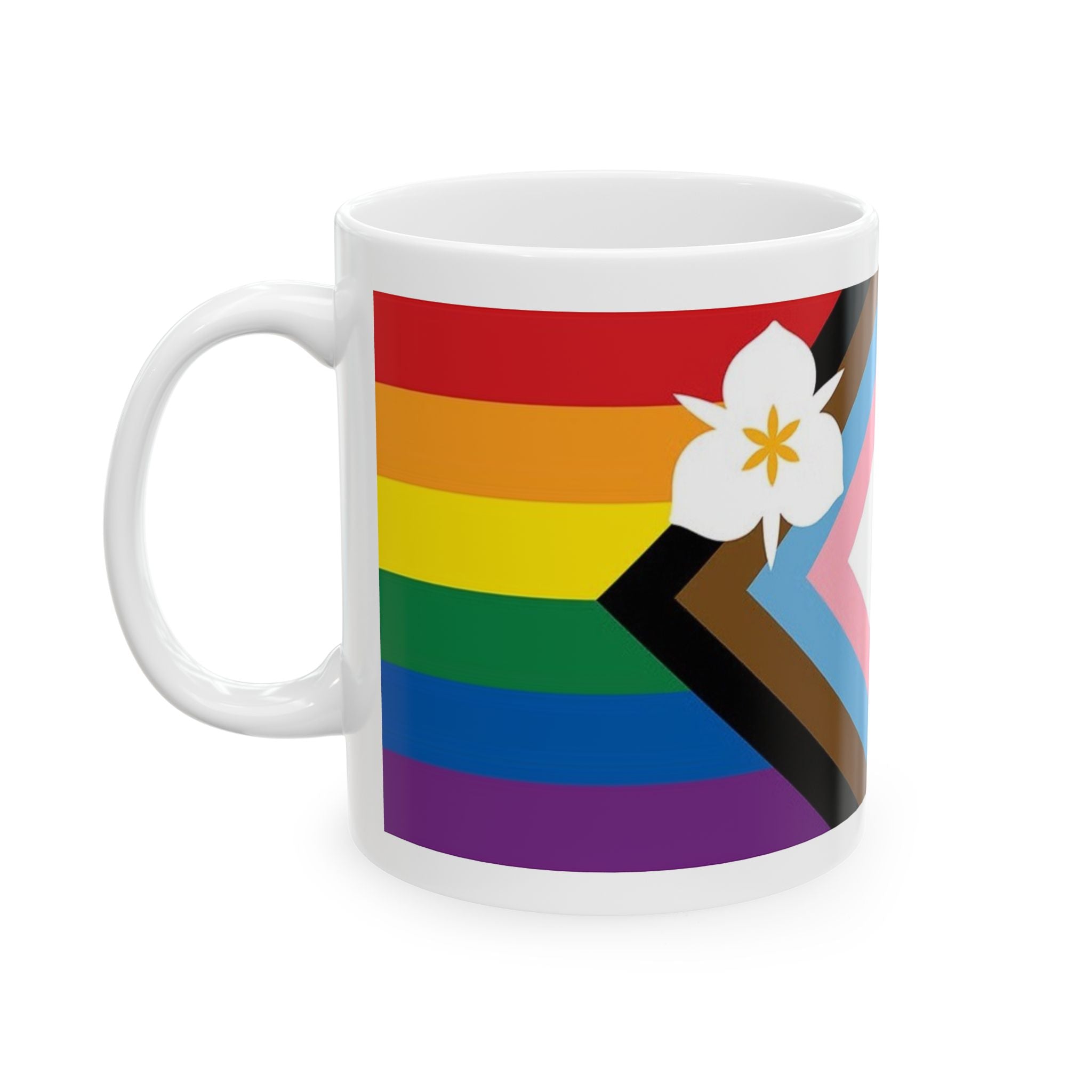 Gay Pride Flag Mug – 11oz Ceramic Coffee Cup with LGBTQ+ Rainbow Design - Salt Lake Pride Flags